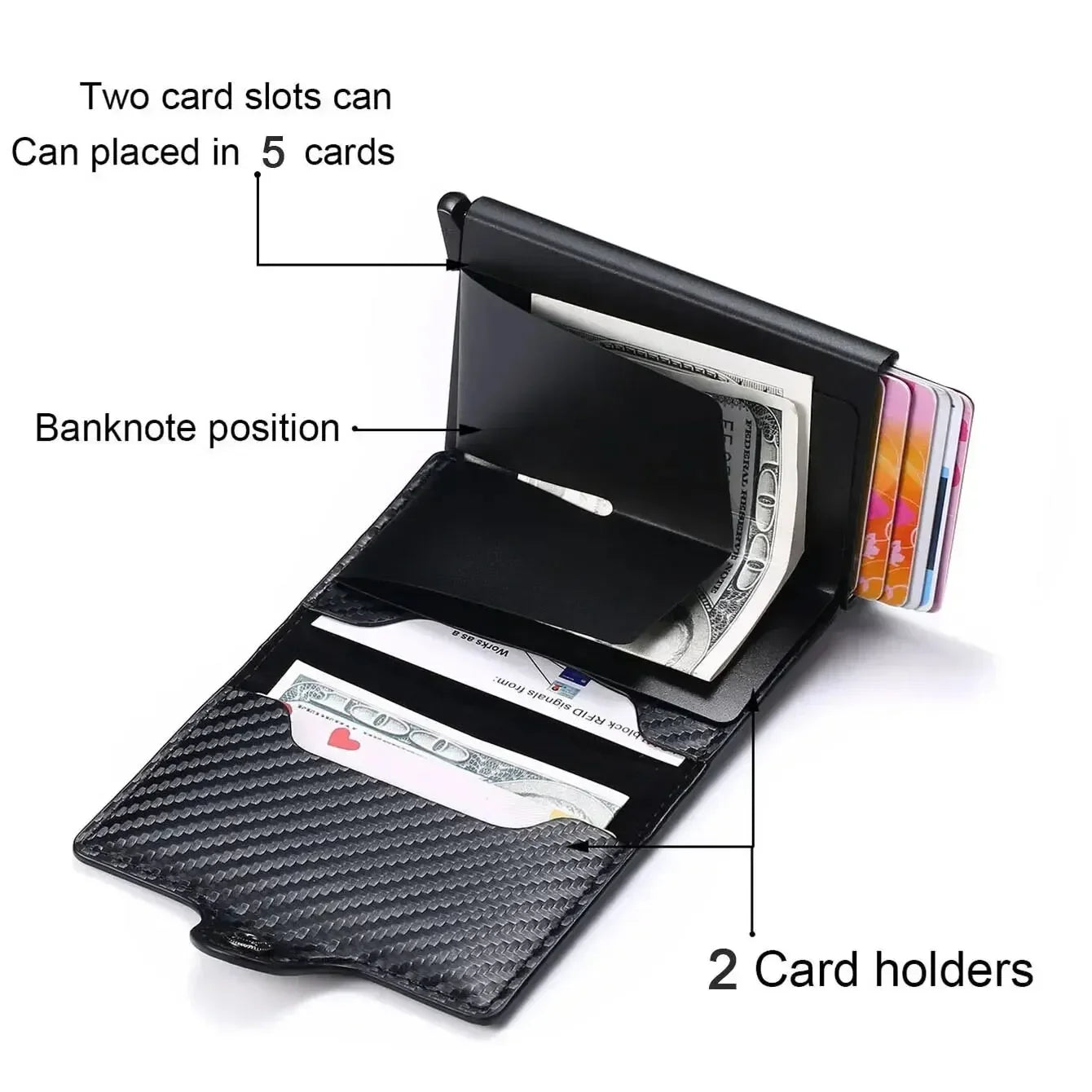 Men Wallet Card Holder Purse Carbon Fiber Men