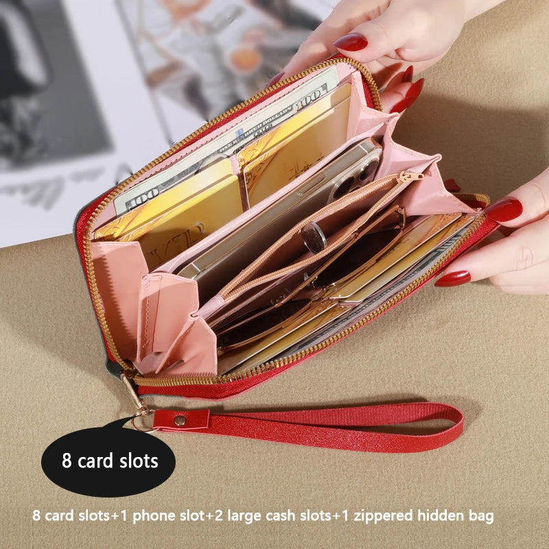 Wallet Ladies Long Bag Coin Card Holder PU Leather