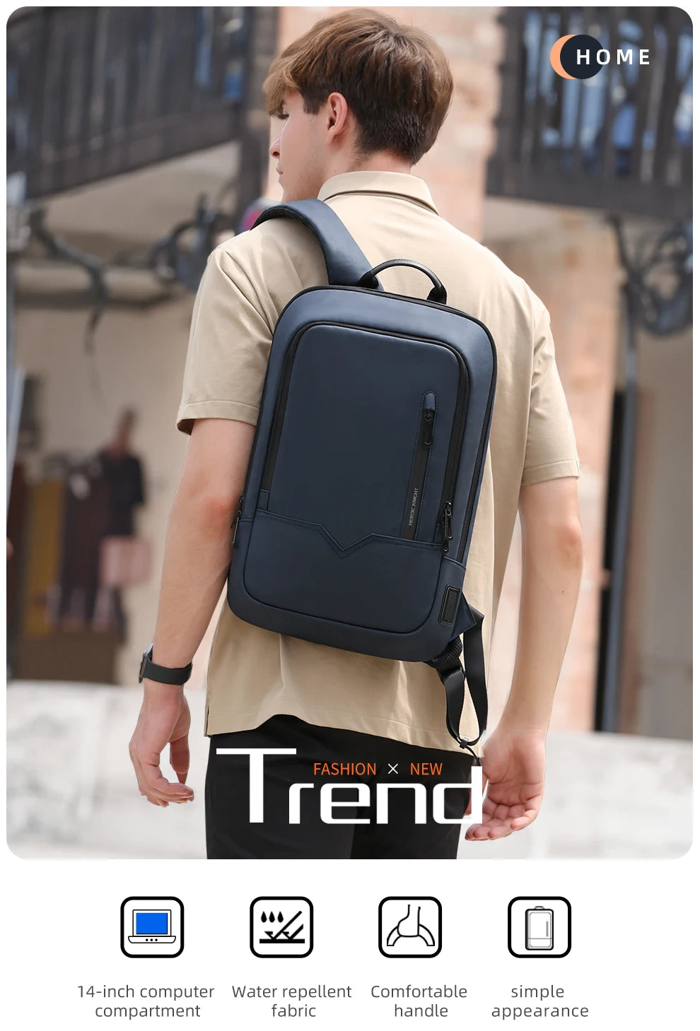 Slim Backpack For Men 15.6 Inch