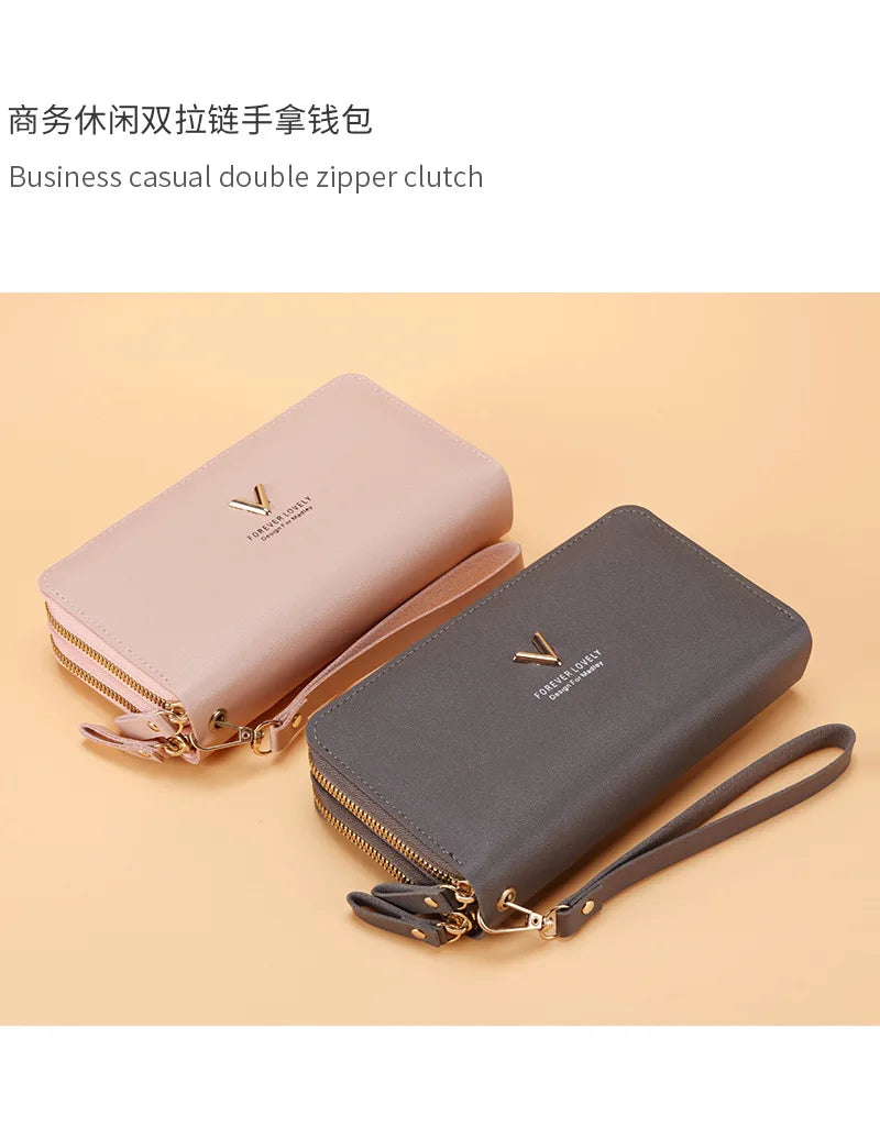 Women Double Zipper Wallets