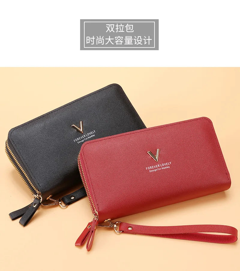 Women Double Zipper Wallets